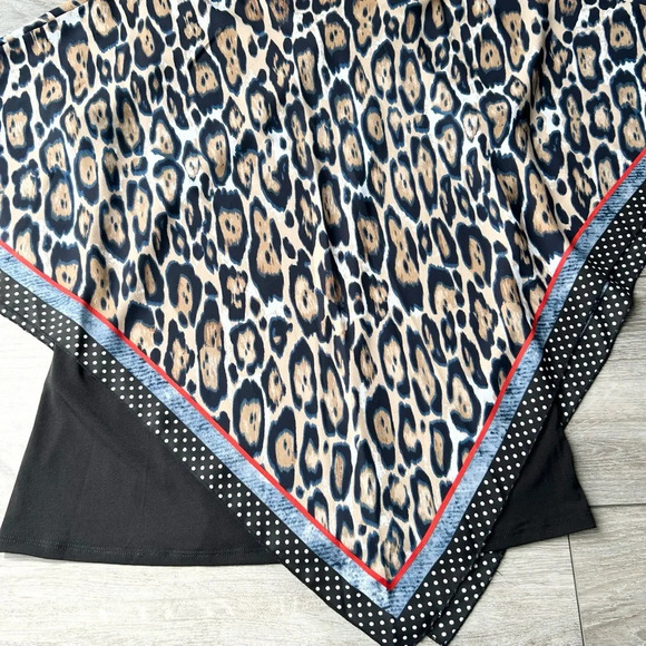 Nygard  Leopard Print Poncho Style Overlay Blouse - Picture 12 of 13